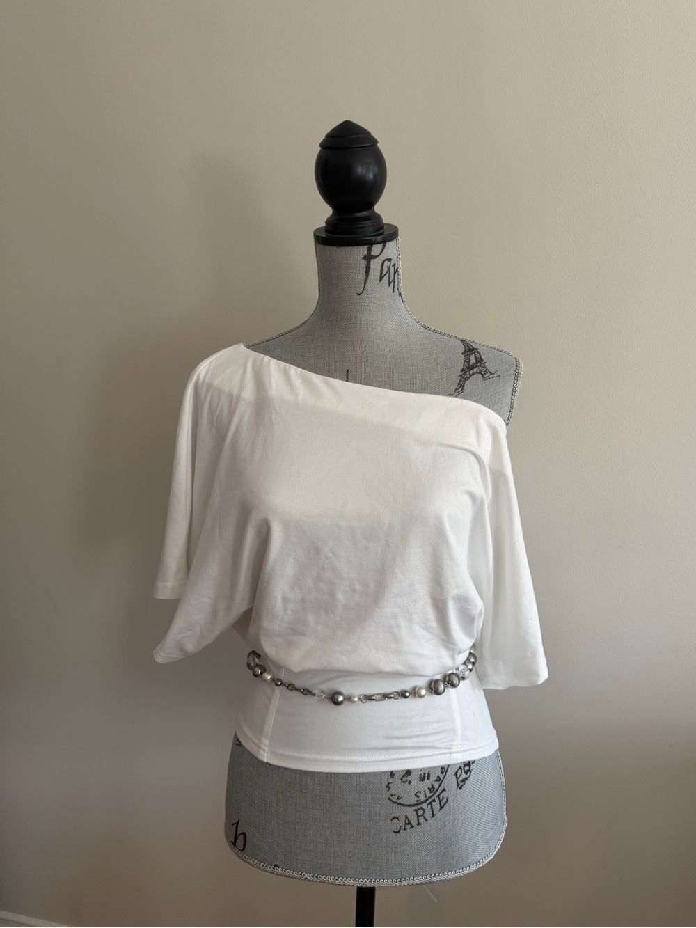 Women's White Off-Shoulder Short Sleeve Top